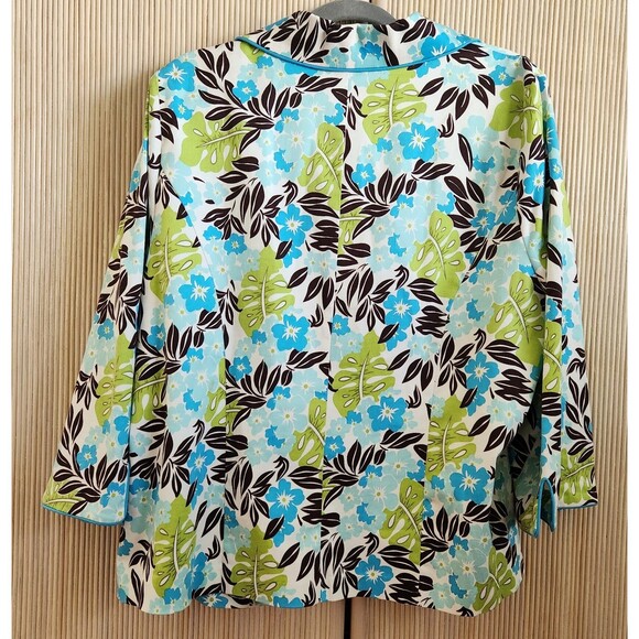 New York City Design Co Woman's Blazer Size 2X Floral Tropical 3/4 Sleeve EUC - Picture 2 of 5